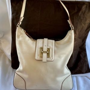 Kate Spade-Vintage Ivory Leather Handbag